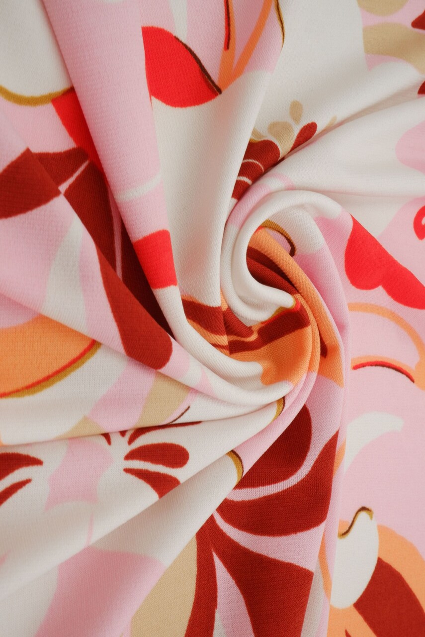 1 Yard Korean ITY Vintage Floral Print Knit Fabric ,58/60″ Wide Polyester Spandex Blend